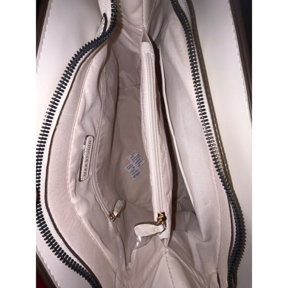 NWT Max Studio Pebble Grain Double Handle Tote Bag Chain Straps Ivory Color - Picture 12 of 12
